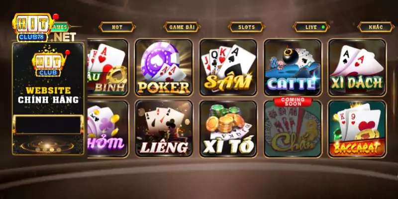 Hệ thống game bài đa dạng tại Hitclub