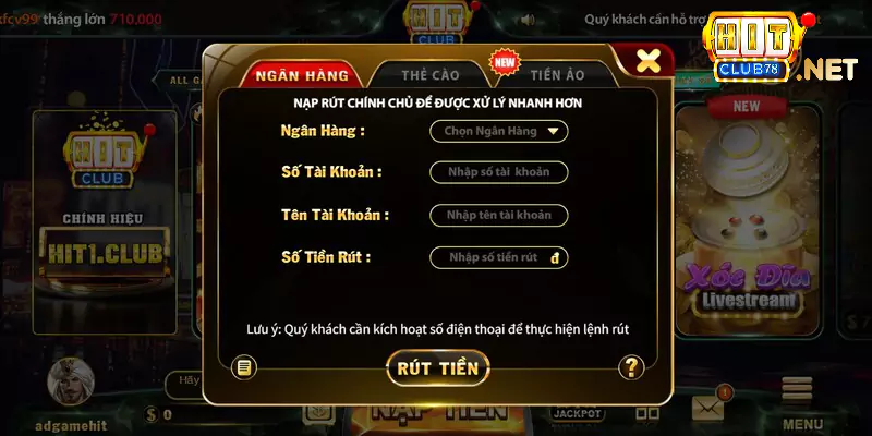 Hitclub là cổng game nạp rút tiền rất nhanh